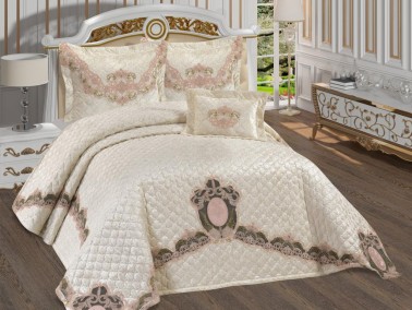 Aden Quilted Dowery Bedspread Powder - Thumbnail