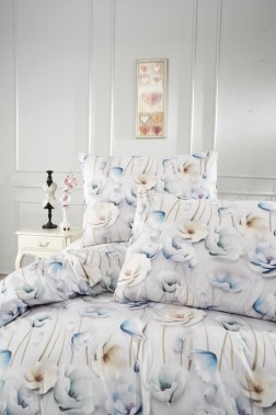 Ahu Bedding Set 3 Pcs, Duvet Cover 200x220, Pillowcase, Double Size, Self Patterned, Wedding, Daily use - Thumbnail