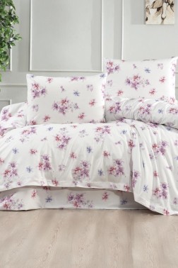 Aynur Bedding Set 3 Pcs, Duvet Cover 200x220, Pillowcase, Double Size, Self Patterned, Wedding, Daily use - Thumbnail