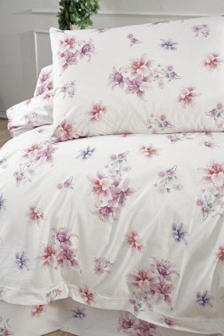 Aynur Bedding Set 3 Pcs, Duvet Cover 200x220, Pillowcase, Double Size, Self Patterned, Wedding, Daily use - Thumbnail