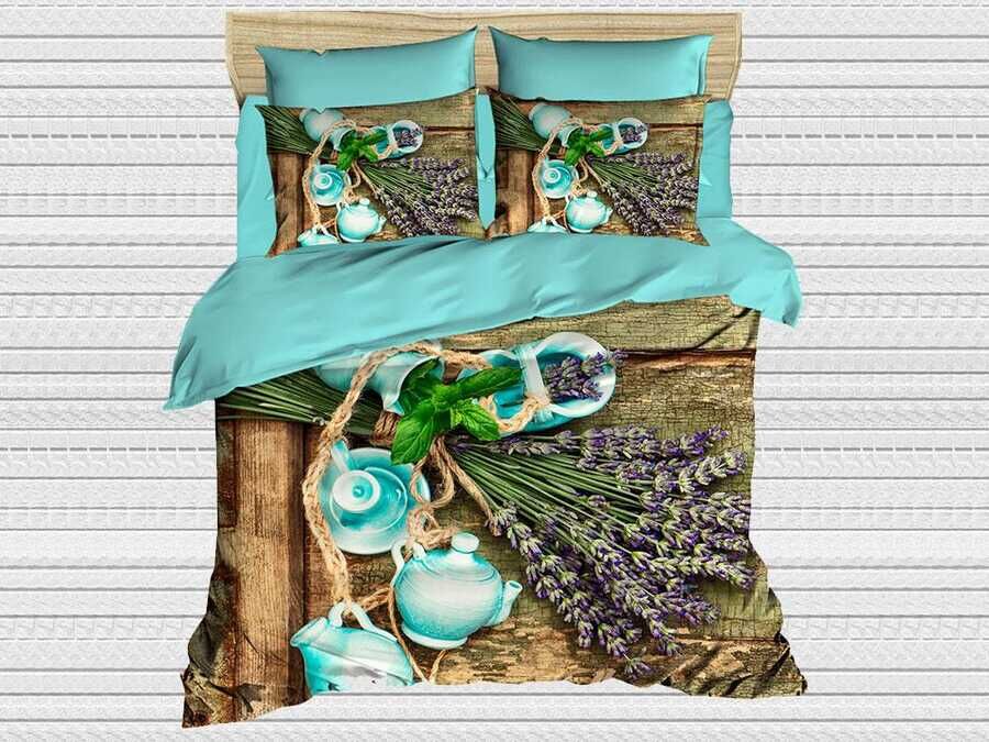 Digital Printed 3d Double Duvet Cover Set Tea Party