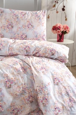 Birsen Bedding Set 3 Pcs, Duvet Cover 200x220, Pillowcase, Double Size, Self Patterned, Wedding, Daily use - Thumbnail