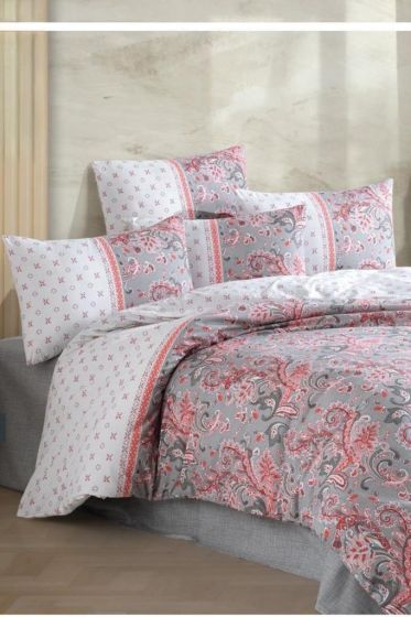 Cansu Ranforce Duvet Cover Set, Duvet Cover 200x220, Sheet 240x260, Double Size, King Size