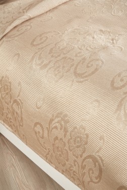 Dowry World Lale Double Bedspread - Cappucino - Thumbnail