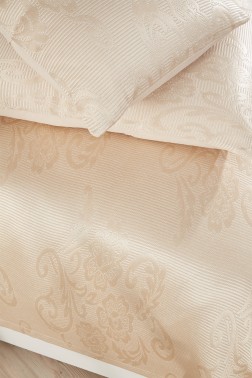 Dowry World Lale Double Bedspread - Cappucino - Thumbnail