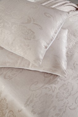 Dowry World Lale Double Bedspread - Gray - Thumbnail