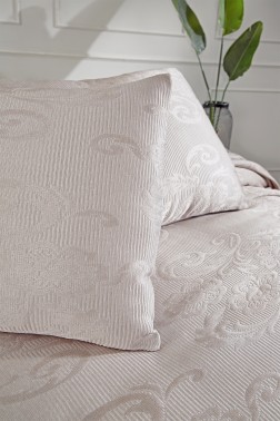 Dowry World Lale Double Bedspread - Gray - Thumbnail