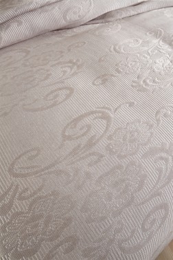 Dowry World Lale Double Bedspread - Gray - Thumbnail