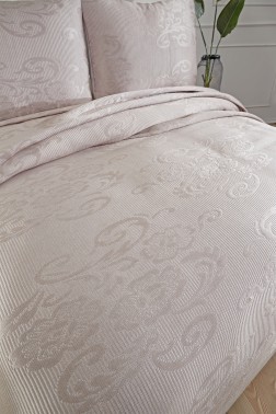 Dowry World Lale Double Bedspread - Gray - Thumbnail