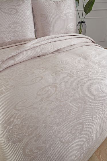 Dowry World Lale Double Bedspread - Gray