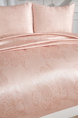 Dowry World Lale Double Bedspread - Powder - Thumbnail