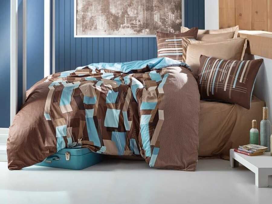 Cotton Box Martino Satin Duvet Cover Set Petrol