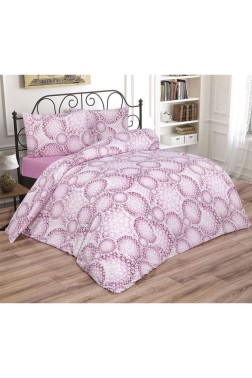 Daisy Bedding Set 3 Pcs, Duvet Cover, Bed Sheet, Pillowcase, Queen Size, Self Patterned, Wedding, Daily use Pink - Thumbnail