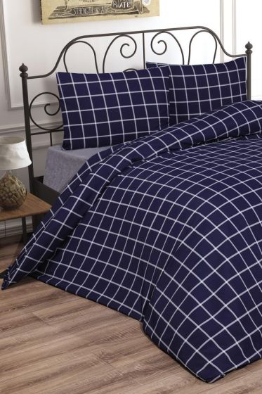 Debora Bedding Set 3 Pcs, Duvet Cover, Bed Sheet, Pillowcase, Queen Size, Self Patterned, Wedding, Daily use Blue