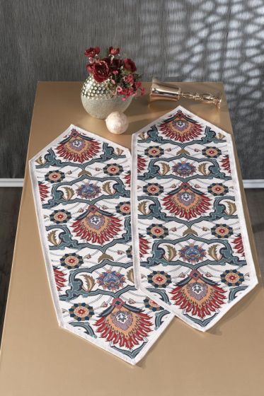 Ebruli Woven Cotton Runner Set 2pcs in Set, Runner 45x140 cm