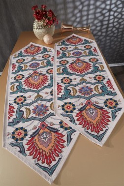 Ebruli Woven Cotton Runner Set 2pcs in Set, Runner 45x140 cm - Thumbnail