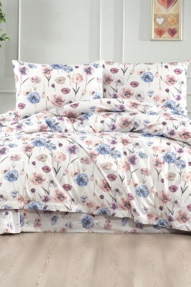 Ekin Bedding Set 3 Pcs, Duvet Cover 200x220, Pillowcase, Double Size, Self Patterned, Wedding, Daily use