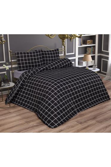 Erika Bedding Set 3 Pcs, Duvet Cover, Bed Sheet, Pillowcase, Queen Size, Self Patterned, Wedding, Daily use Black