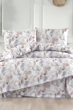 Muzeyyen Bedding Set 3 Pcs, Duvet Cover 200x220, Pillowcase, Double Size, Self Patterned, Wedding, Daily use - Thumbnail