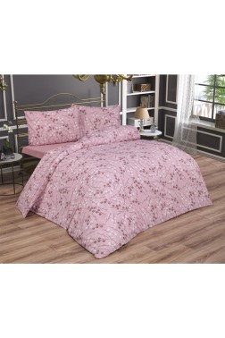 Nanda Bedding Set 3 Pcs, Duvet Cover, Bed Sheet, Pillowcase, Queen Size, Self Patterned, Wedding, Daily use Pink - Thumbnail