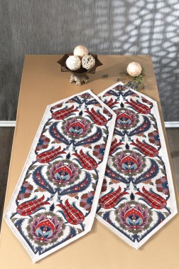 Pinar Woven Cotton Runner Set 2pcs in Set, Runner 45x140 cm - Thumbnail