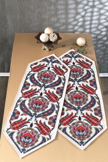 Pinar Woven Cotton Runner Set 2pcs in Set, Runner 45x140 cm