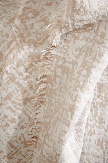 Puffy Double Size Blanket 200x220 cm Cotton Fabric Beige