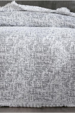 Puffy Double Size Blanket 200x220 cm Cotton Fabric Gray - Thumbnail