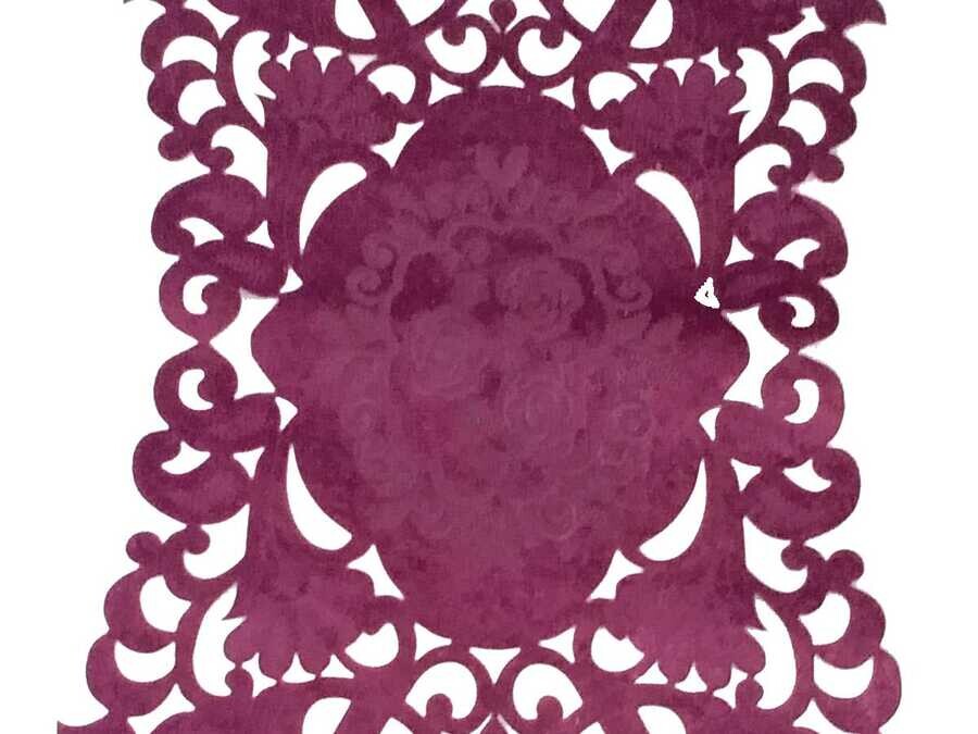 Snowdrop Lux Velvet Runner Plum - Thumbnail