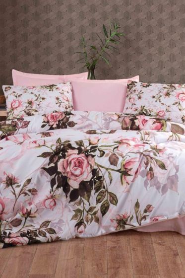 Story %100 Cotton King Size Duvet Cover Set, Duvet Cover 200x220, Sheet 240x260, Double Size