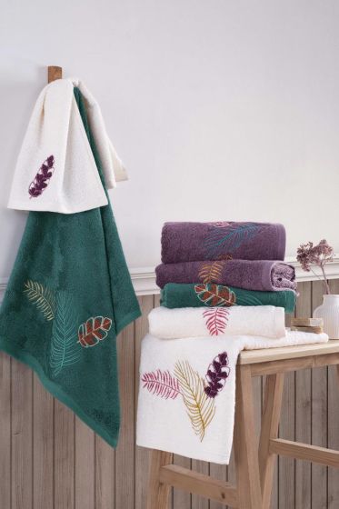 Talia Embroidered 6 pcs in Set Bamboo Hand and Face Towel 50x90 Cm