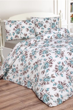 Tasya Bedding Set 3 Pcs, Duvet Cover, Bed Sheet, Pillowcase, Queen Size, Self Patterned, Wedding, Daily use Blue - Thumbnail