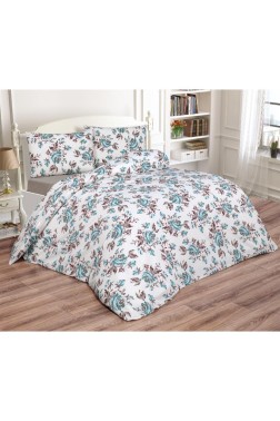 Tasya Bedding Set 3 Pcs, Duvet Cover, Bed Sheet, Pillowcase, Queen Size, Self Patterned, Wedding, Daily use Blue - Thumbnail