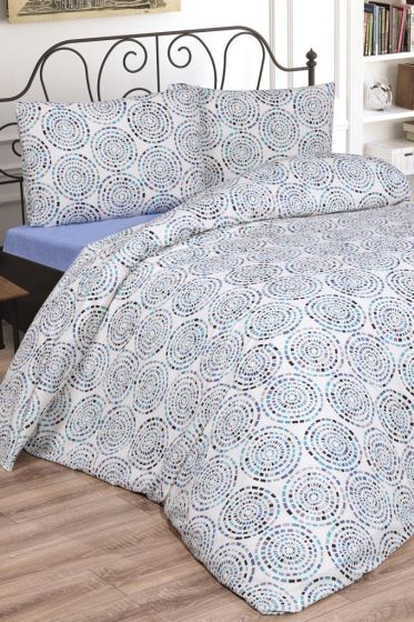 Vivi Bedding Set 3 Pcs, Duvet Cover, Bed Sheet, Pillowcase, Queen Size, Self Patterned, Wedding, Daily use Blue