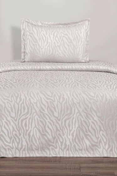 Zebra Jacquard Cotton Chenille Bedspread 170x250 cm Single Size, Queen Size, Cream