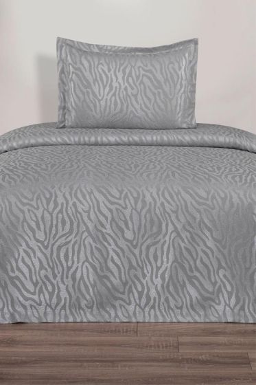 Zebra Jacquard Cotton Chenille Bedspread 170x250 cm Single Size, Queen Size, Gray