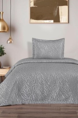 Zebra Jacquard Cotton Chenille Bedspread 170x250 cm Single Size, Queen Size, Gray - Thumbnail